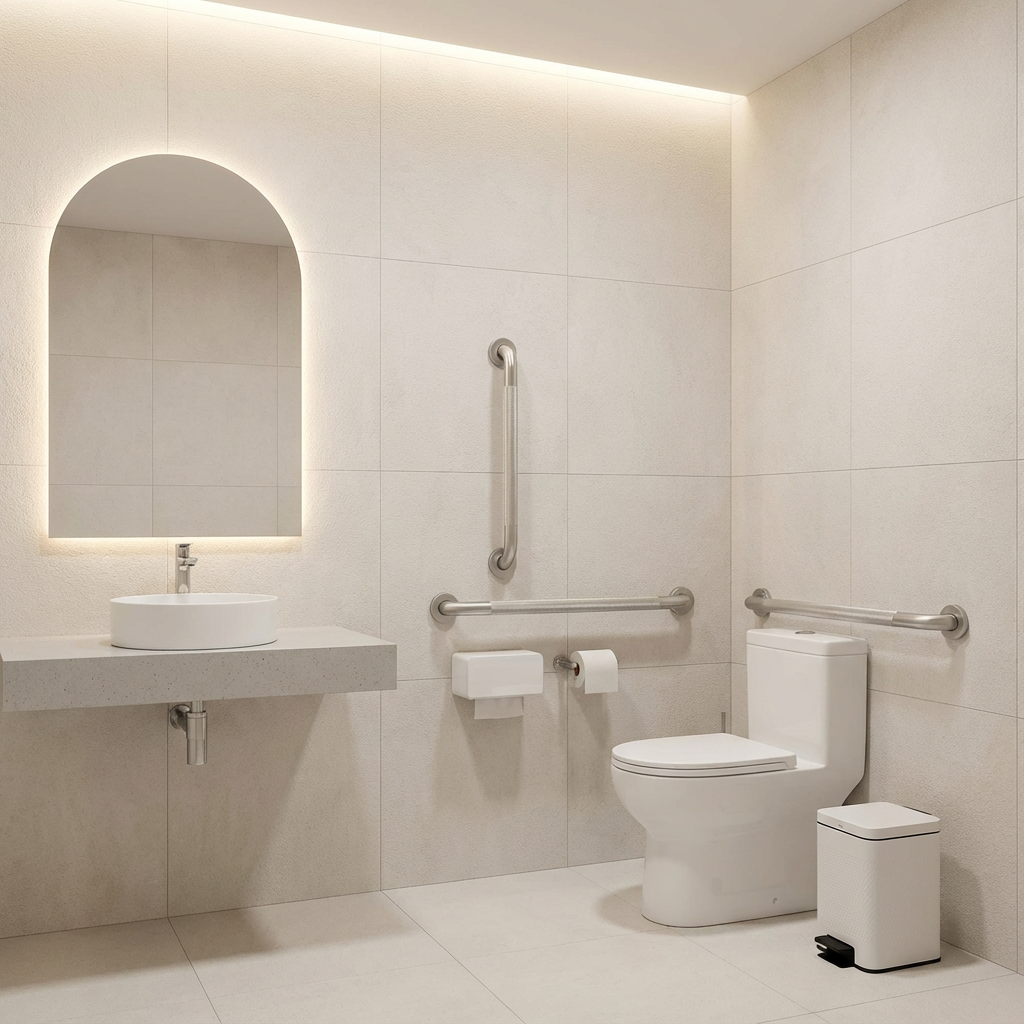 Brushed Nickel Grab Bars