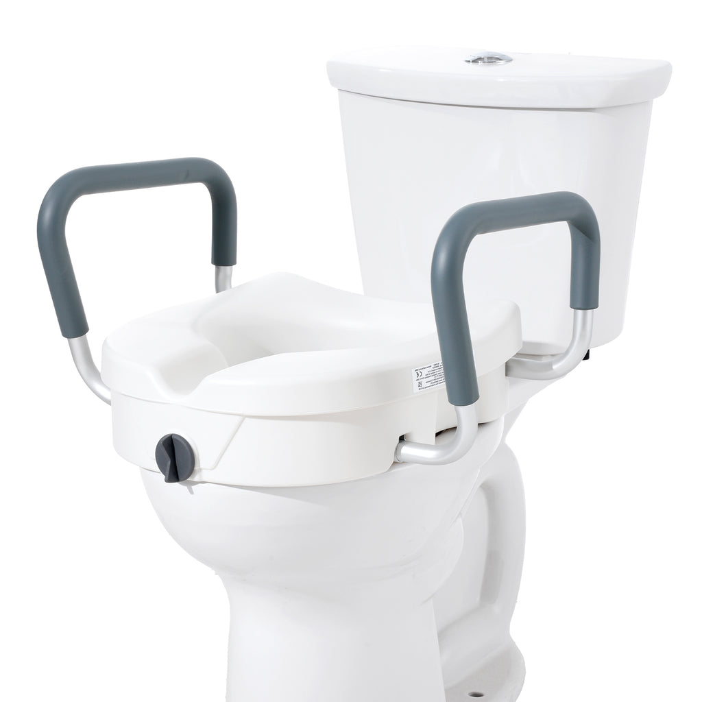 5-Inch Raised Toilet Seat with Adjustable Arms