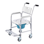 4-in-1 Rolling Bedside Commode Shower Chair with Wheels