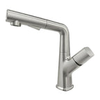 IJDD Pull Out Faucet for Kitchen & Bathroom Countertops, Brushed Nickel