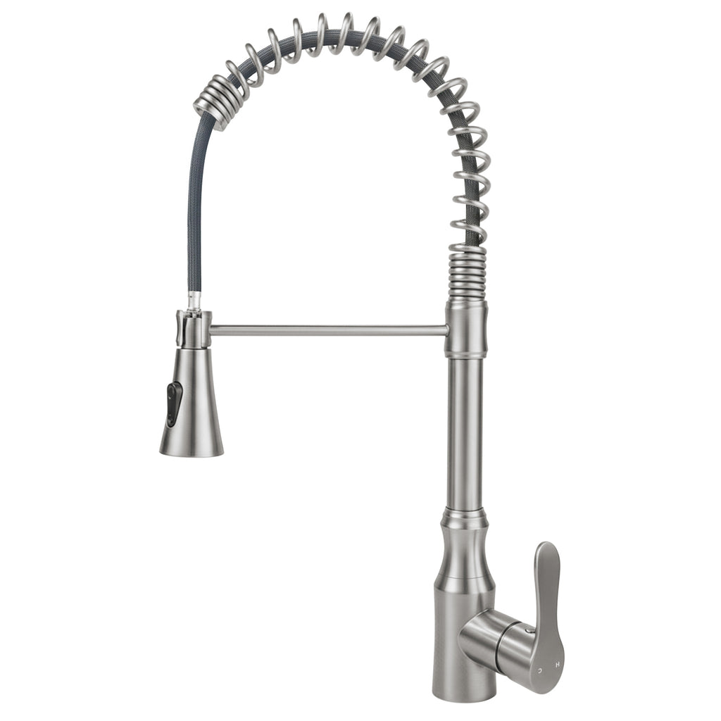 ijdd Commercial Pull Down Kitchen Faucet for Home Kitchens, Black