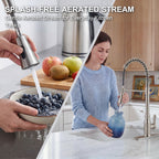ijdd Commercial Pull Down Kitchen Faucet for Home Kitchens, Black