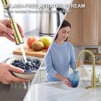 IJDD Pull Down Kitchen Faucet for Home Kitchens, Brushed Nickel