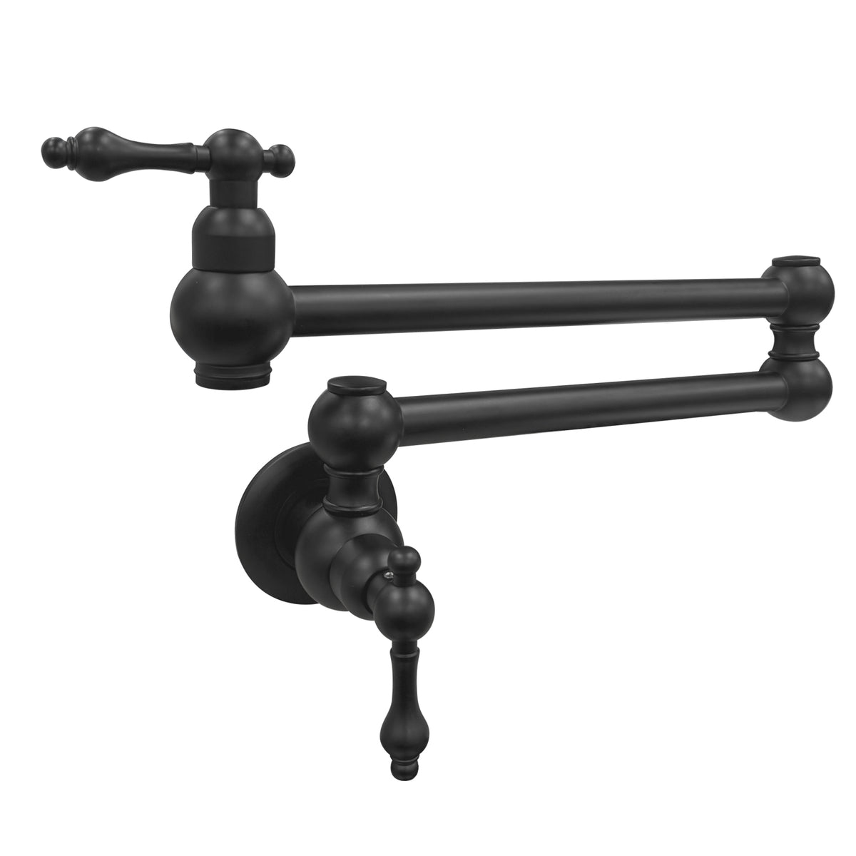 IJDD Wall-Mounted Kitchen Faucet (Suitable for Large Pots and Cookware), Black