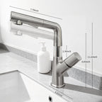 IJDD Pull Out Faucet for Kitchen & Bathroom Countertops, Brushed Nickel
