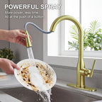 IJDD Pull Down Kitchen Faucet for Home Kitchens, Brushed Nickel