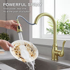 IJDD Pull Down Kitchen Faucet for Home Kitchens, Matte Black