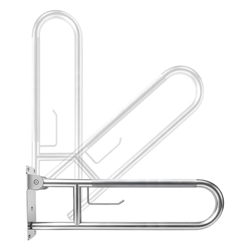 Flip-Up Toilet Grab Bar with Paper Holder, Wall Mounted
