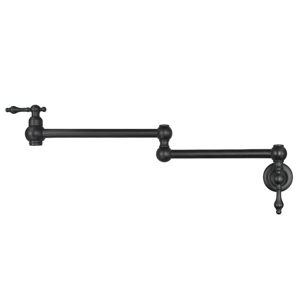 IJDD Wall-Mounted Kitchen Faucet (Suitable for Large Pots and Cookware), Black