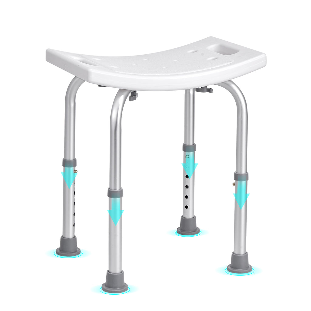 Adjustable Shower Stool with Curved Seat & Integrated Grips