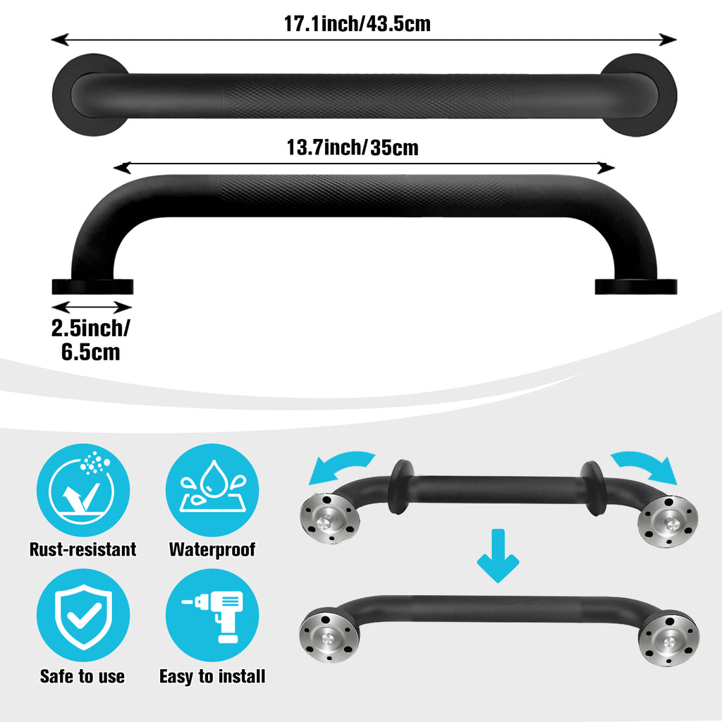 1.25'' Stainless Steel Safety Grab Bars for Bathtub and Showers with Knurled Grip