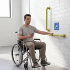 2 Pack 1.25'' Gold Bathroom Grab Bars ADA Comliant