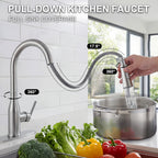 IJDD Pull Down Kitchen Faucet for Home Kitchens, Brushed Nickel
