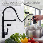 ijdd Commercial Pull Down Kitchen Faucet for Home Kitchens, Black