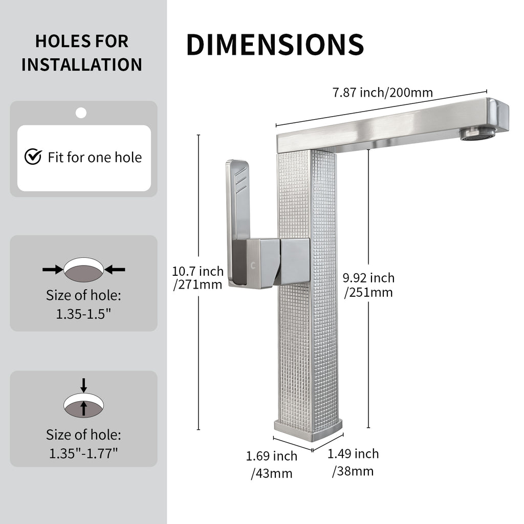 IJDD Bathroom Faucet, Brushed Nickel Single Handle Lead-Free Faucet