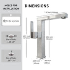 IJDD Bathroom Faucet, Brushed Nickel Single Handle Lead-Free Faucet
