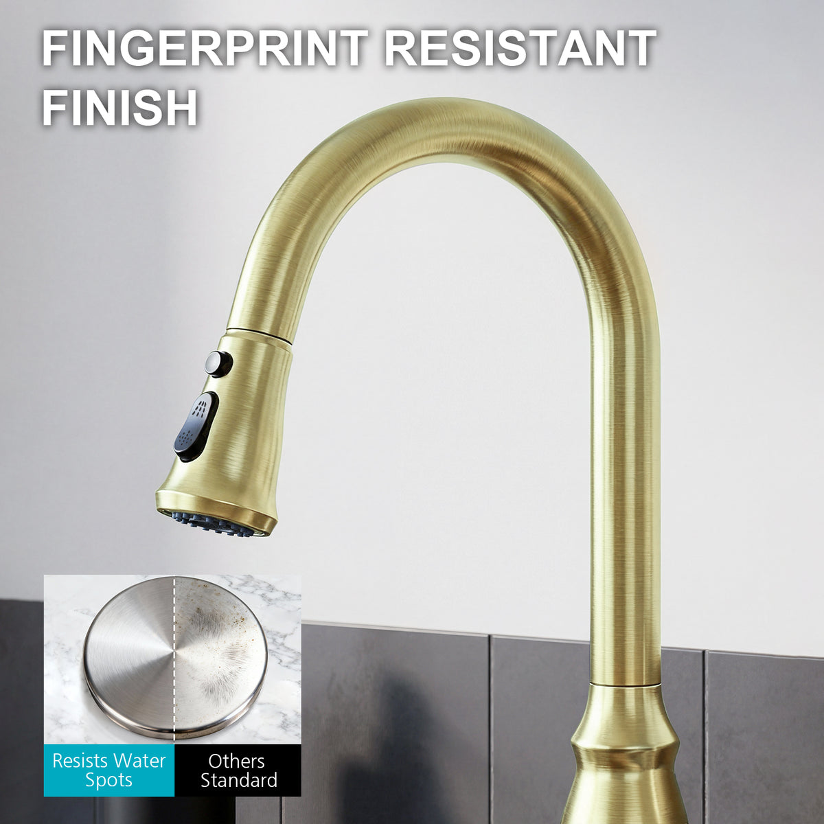 IJDD Pull Down Kitchen Faucet for Home Kitchens, Matte Black