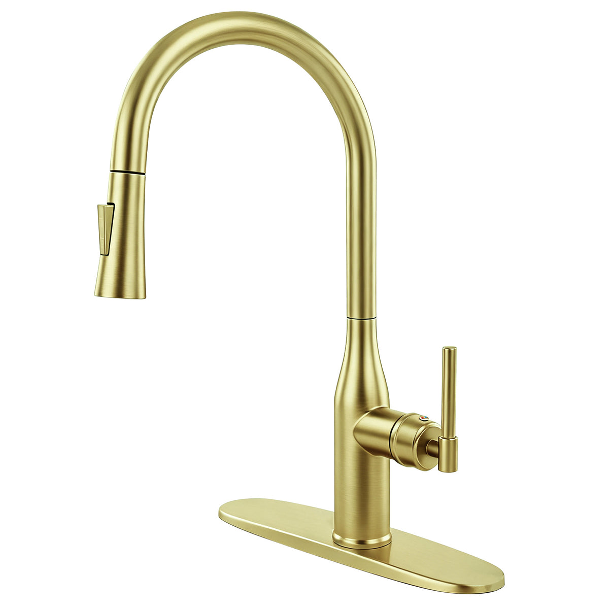 IJDD Pull Down Kitchen Faucet for Home Kitchens, Brushed Nickel