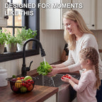 IJDD Pull Down Kitchen Faucet for Home Kitchens, Matte Black