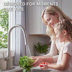 IJDD Pull Down Kitchen Faucet for Home Kitchens, Brushed Nickel