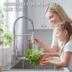 ijdd Commercial Pull Down Kitchen Faucet for Home Kitchens, Black