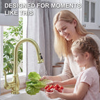 IJDD Pull Down Kitchen Faucet for Home Kitchens, Matte Black