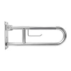 Flip-Up Toilet Grab Bar with Paper Holder, Wall Mounted