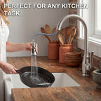 IJDD Pull Down Kitchen Faucet for Home Kitchens, Matte Black