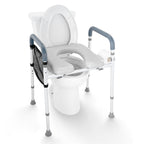 Adjustable 3-IN-1 Raised Toilet Seat with Padded Arms