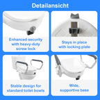 2-in-1 Toilet Seat Riser with Lid and Flip-Up Padded Arms