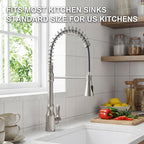 ijdd Commercial Pull Down Kitchen Faucet for Home Kitchens, Black