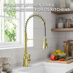 ijdd Commercial Pull Down Kitchen Faucet for Home Kitchens, Black