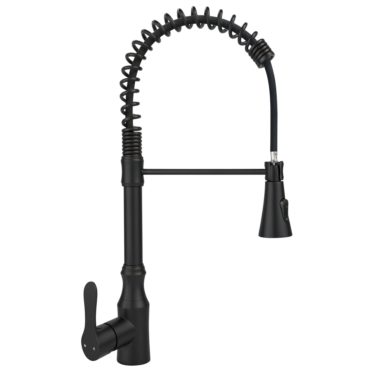 ijdd Commercial Pull Down Kitchen Faucet for Home Kitchens, Black