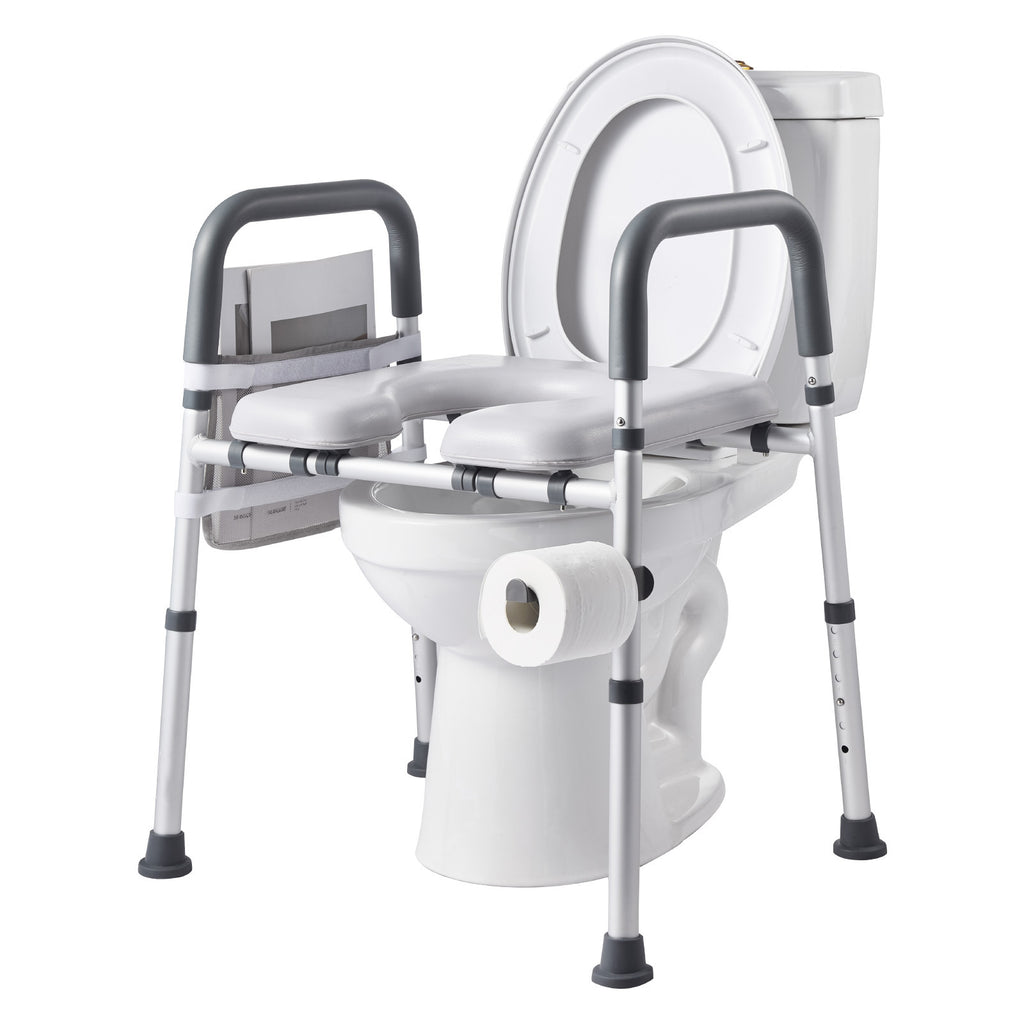 Adjustable 4-in-1 Toilet Safety Frame with Padded Seat