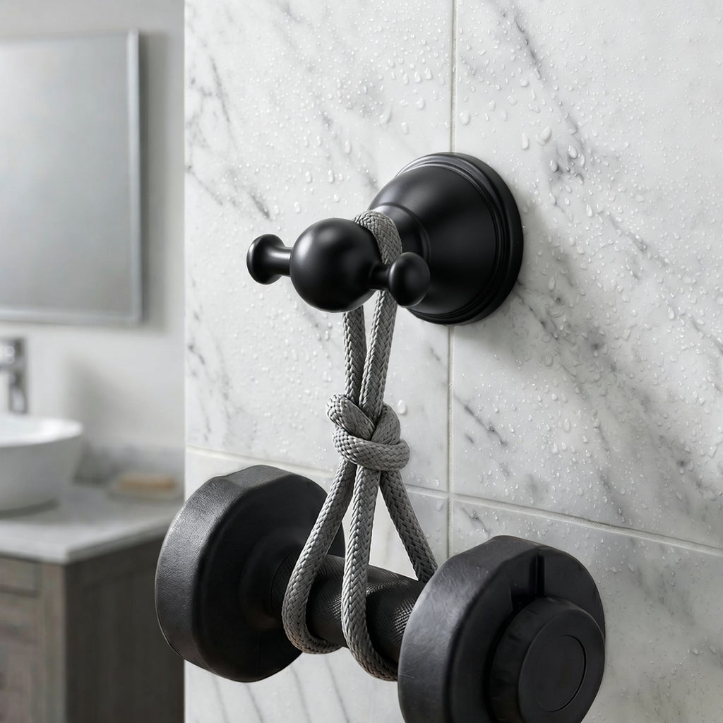 Double Robe Hook for Bathroom, Wall Mounted Towel Hook and Bathrobe Hook, Metal Bathroom Hooks