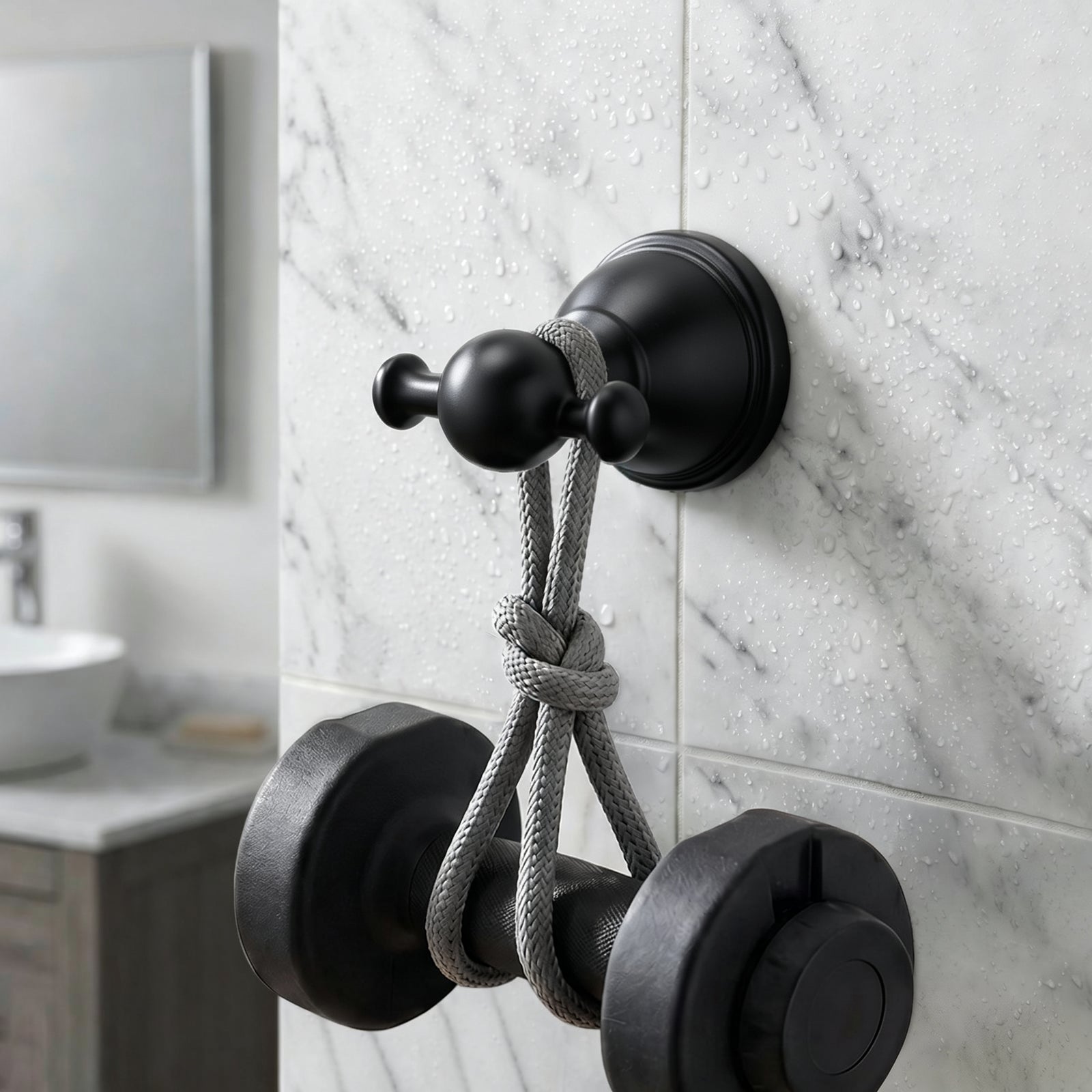 Double Robe Hook for Bathroom, Wall Mounted Towel Hook and Bathrobe Hook, Metal Bathroom Hooks