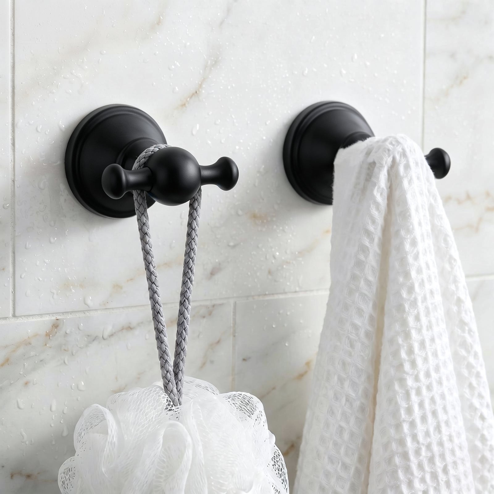 Double Robe Hook for Bathroom, Wall Mounted Towel Hook and Bathrobe Hook, Metal Bathroom Hooks