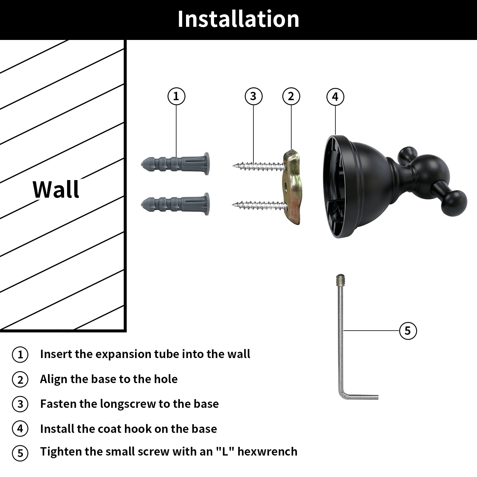 Double Robe Hook for Bathroom, Wall Mounted Towel Hook and Bathrobe Hook, Metal Bathroom Hooks