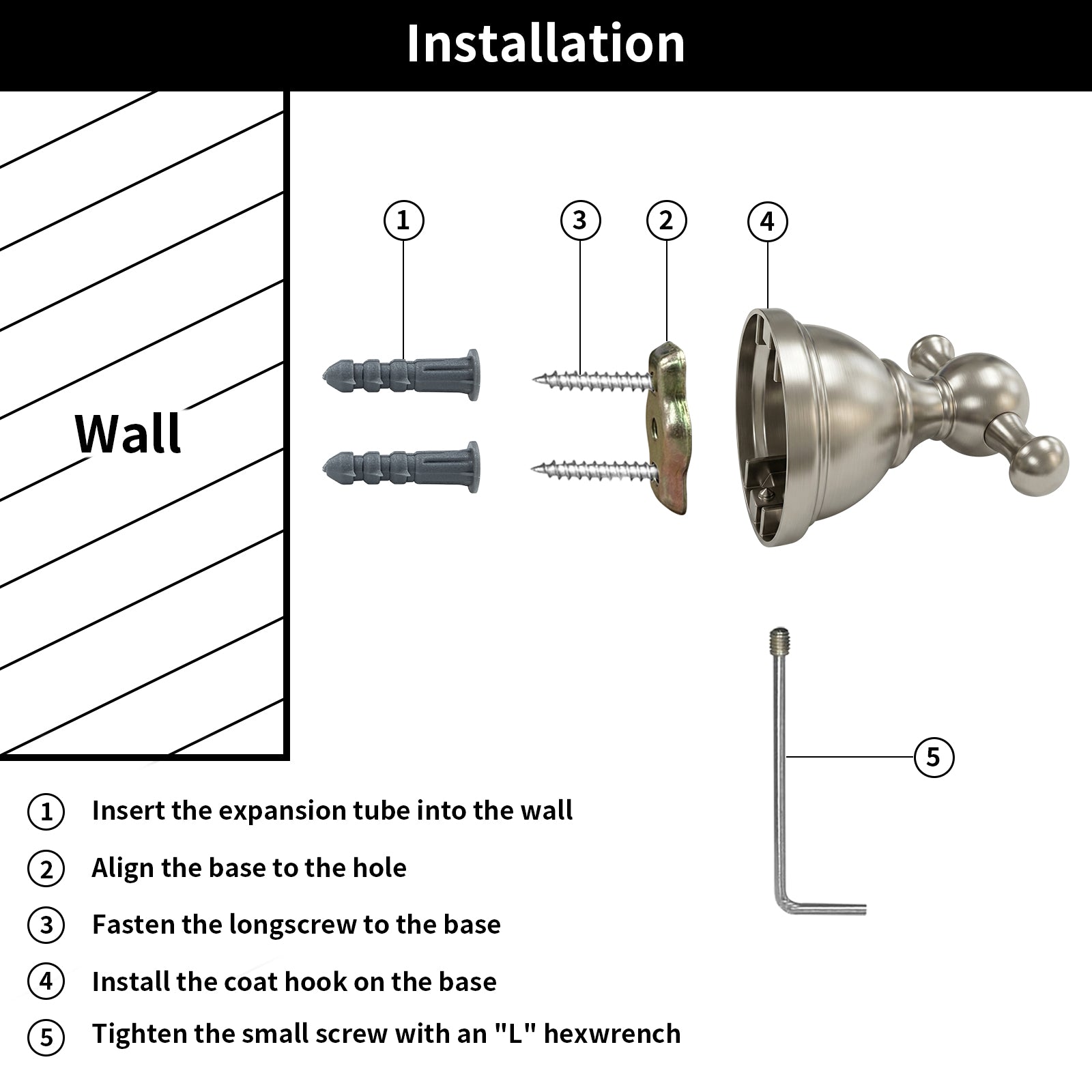 Double Robe Hook for Bathroom, Wall Mounted Towel Hook and Bathrobe Hook, Metal Bathroom Hooks