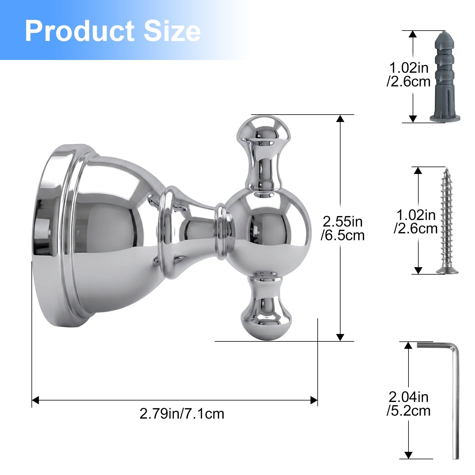 Double Robe Hook for Bathroom, Wall Mounted Towel Hook and Bathrobe Hook, Metal Bathroom Hooks