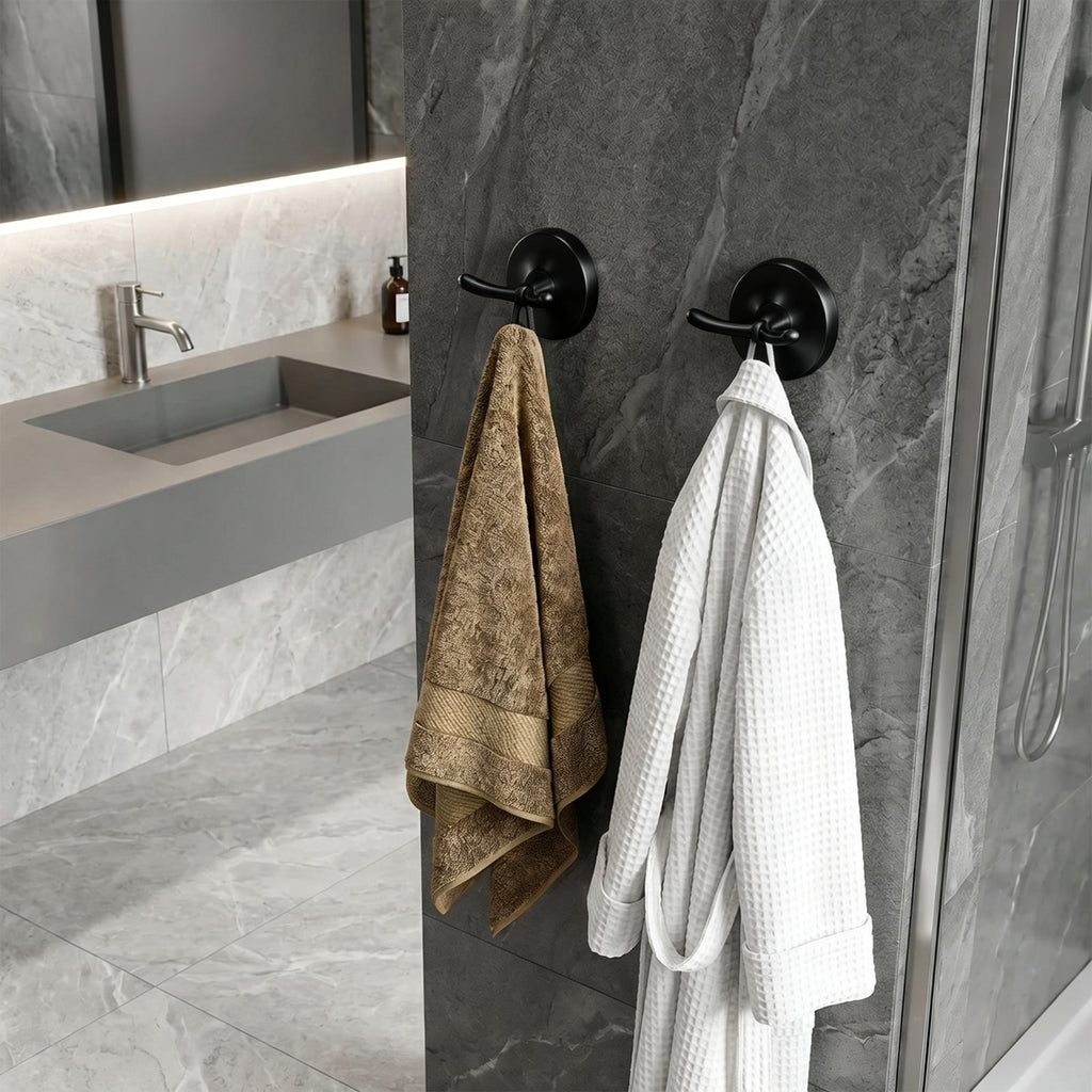 Single Robe Hook for Bathroom, Wall Mounted Towel Hook for Bath Towels and Bathrobes