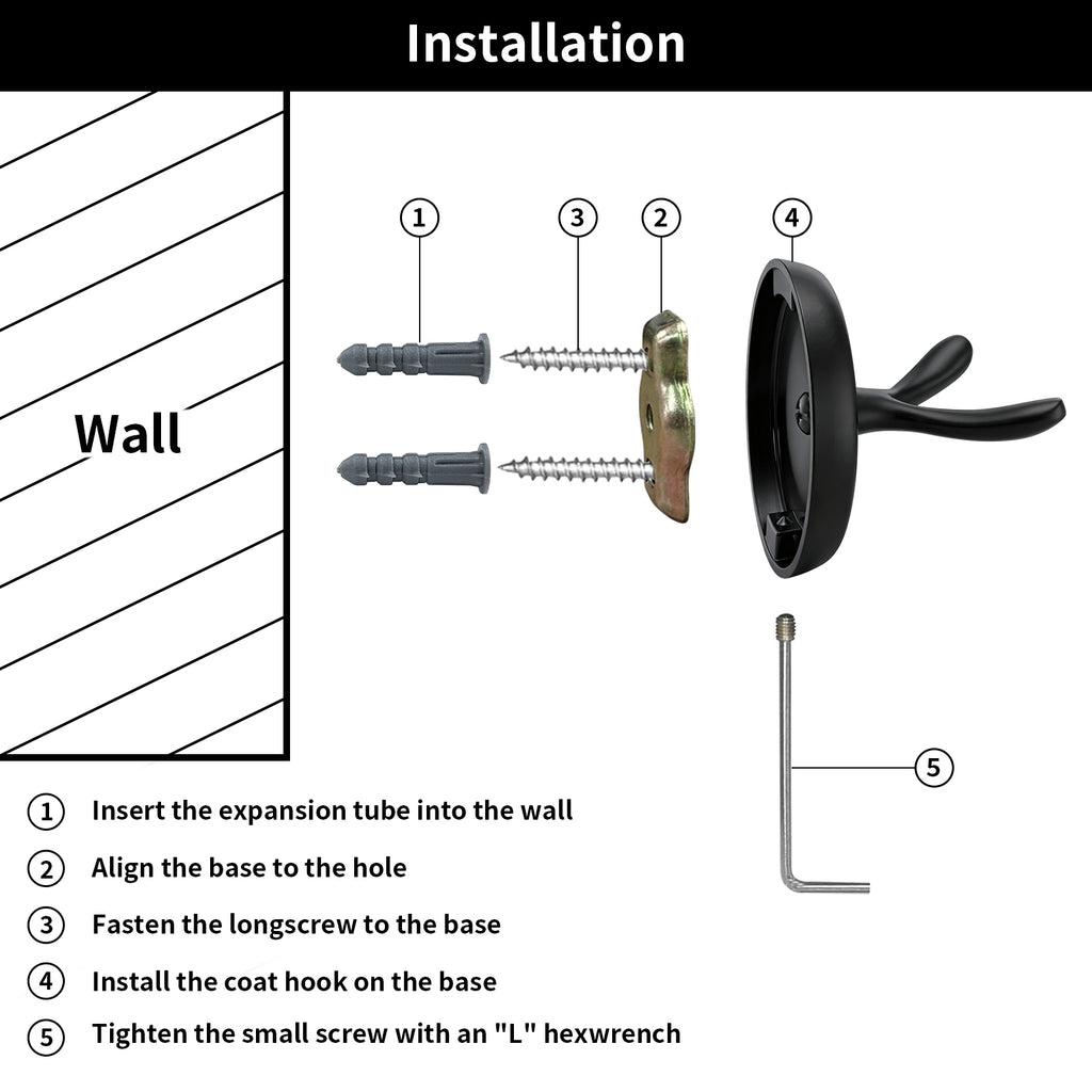 Single Robe Hook for Bathroom, Wall Mounted Towel Hook for Bath Towels and Bathrobes