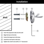 Single Robe Hook for Bathroom, Wall Mounted Towel Hook for Bath Towels and Bathrobes