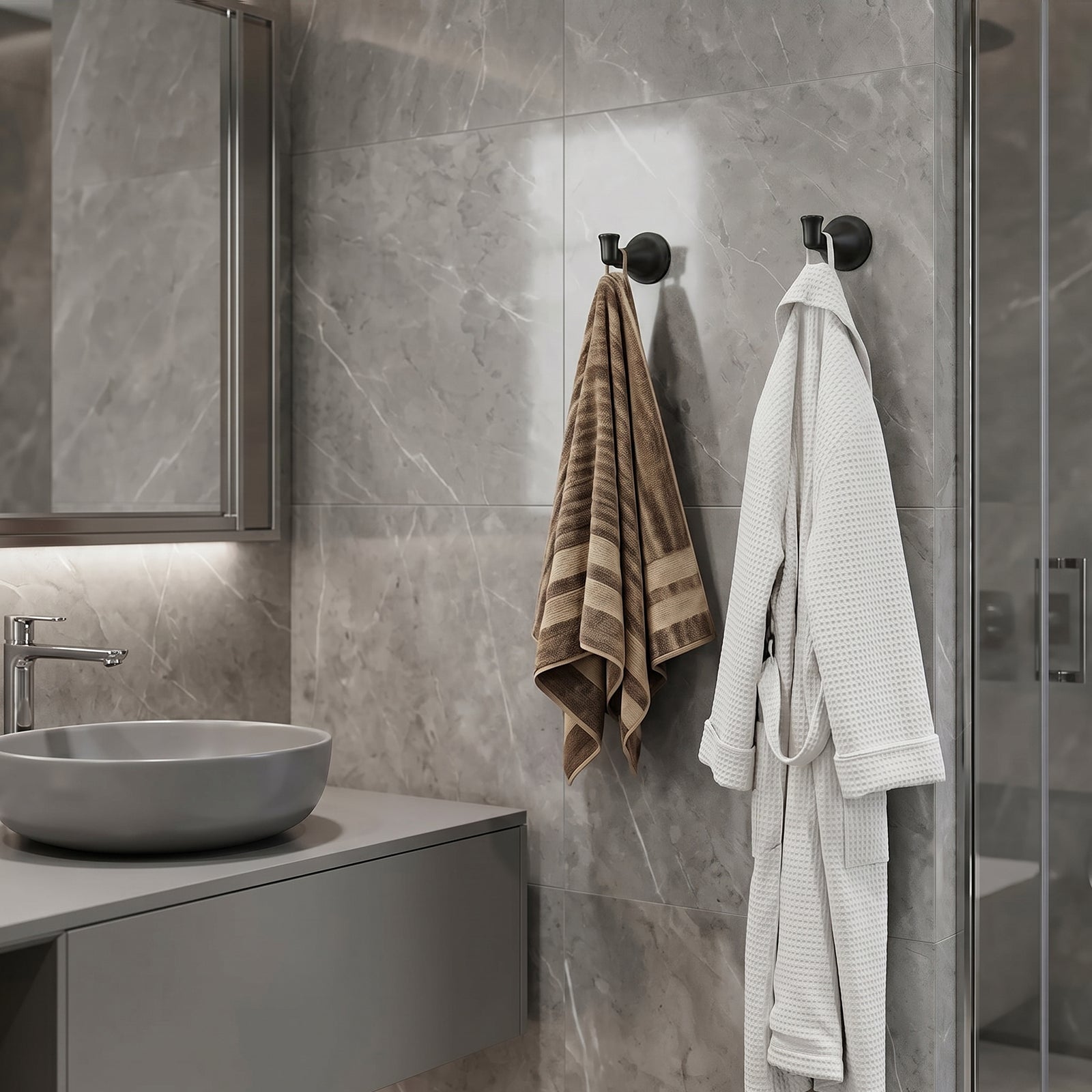 Heavy Duty Wall Hook, Wall Mounted Utility Hook for Bathroom Towels, Robes, Coats and Bags