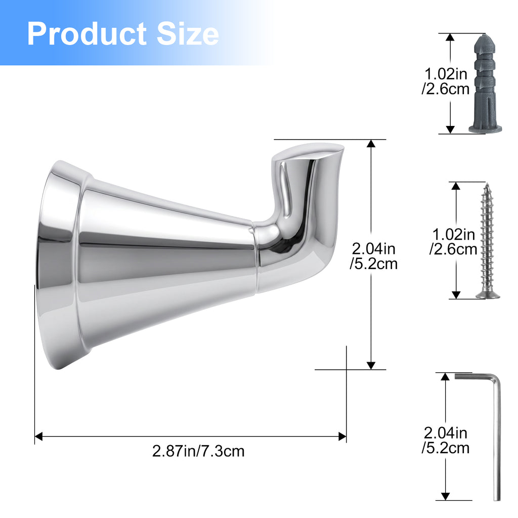 Heavy Duty Wall Hook, Wall Mounted Utility Hook for Bathroom Towels, Robes, Coats and Bags