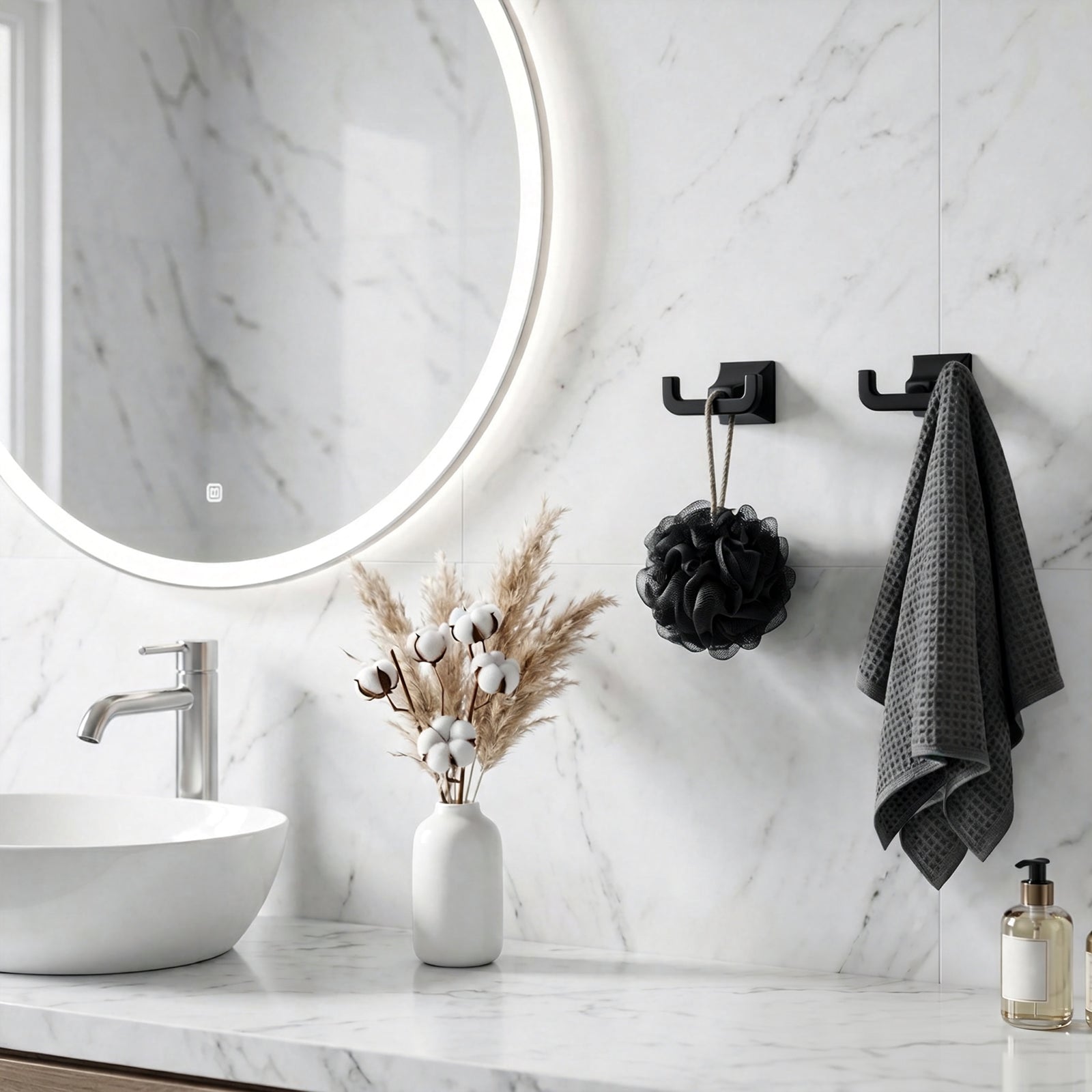Bathroom Robe Hook, Contemporary Wall Mounted Towel Hook with Hidden Mounting Hardware