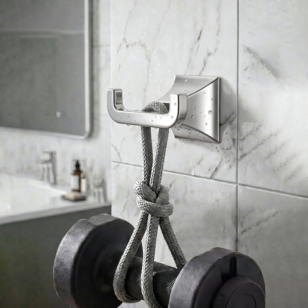 Bathroom Robe Hook, Contemporary Wall Mounted Towel Hook with Hidden Mounting Hardware