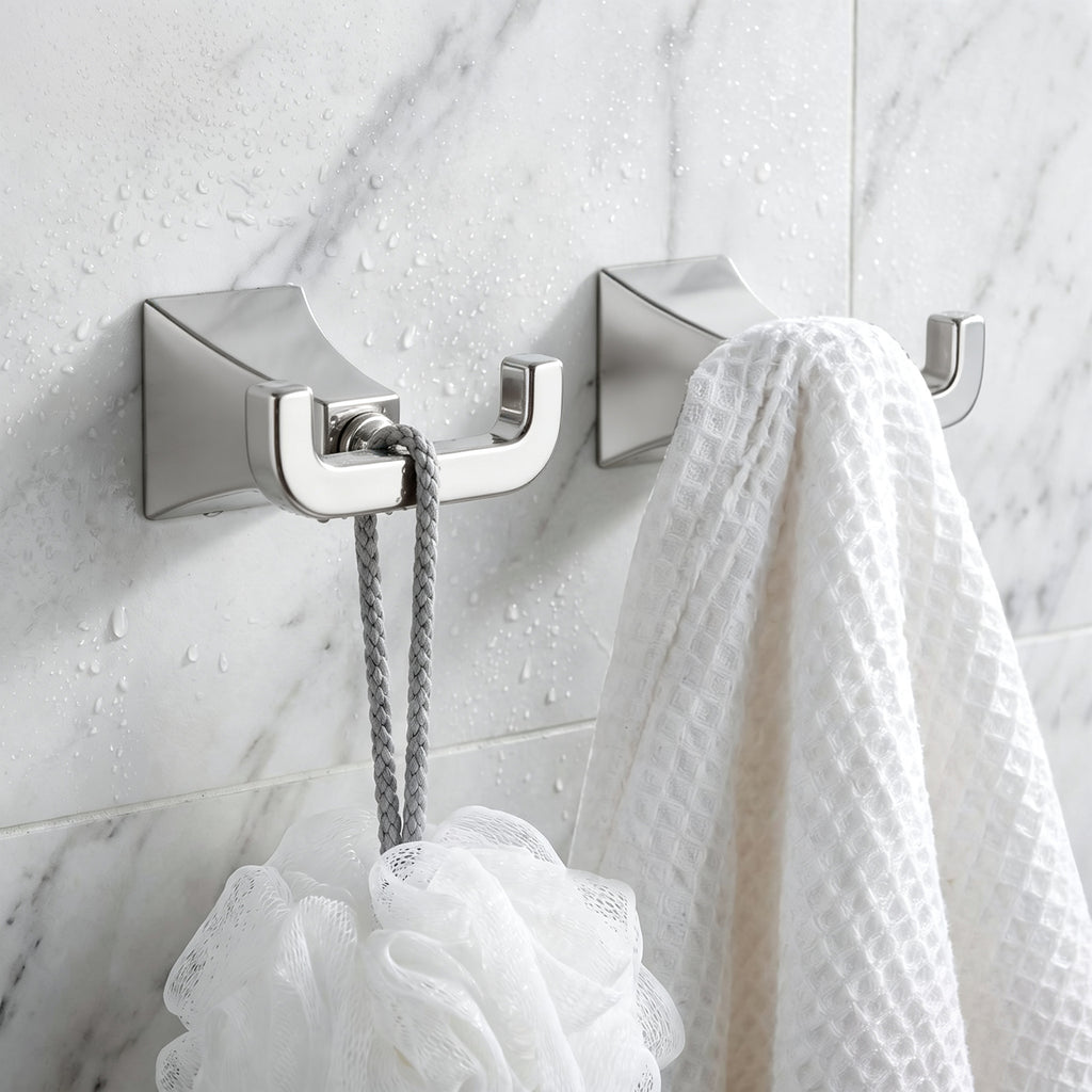 Bathroom Robe Hook, Contemporary Wall Mounted Towel Hook with Hidden Mounting Hardware