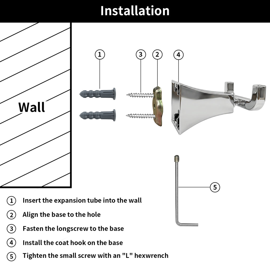 Bathroom Robe Hook, Contemporary Wall Mounted Towel Hook with Hidden Mounting Hardware