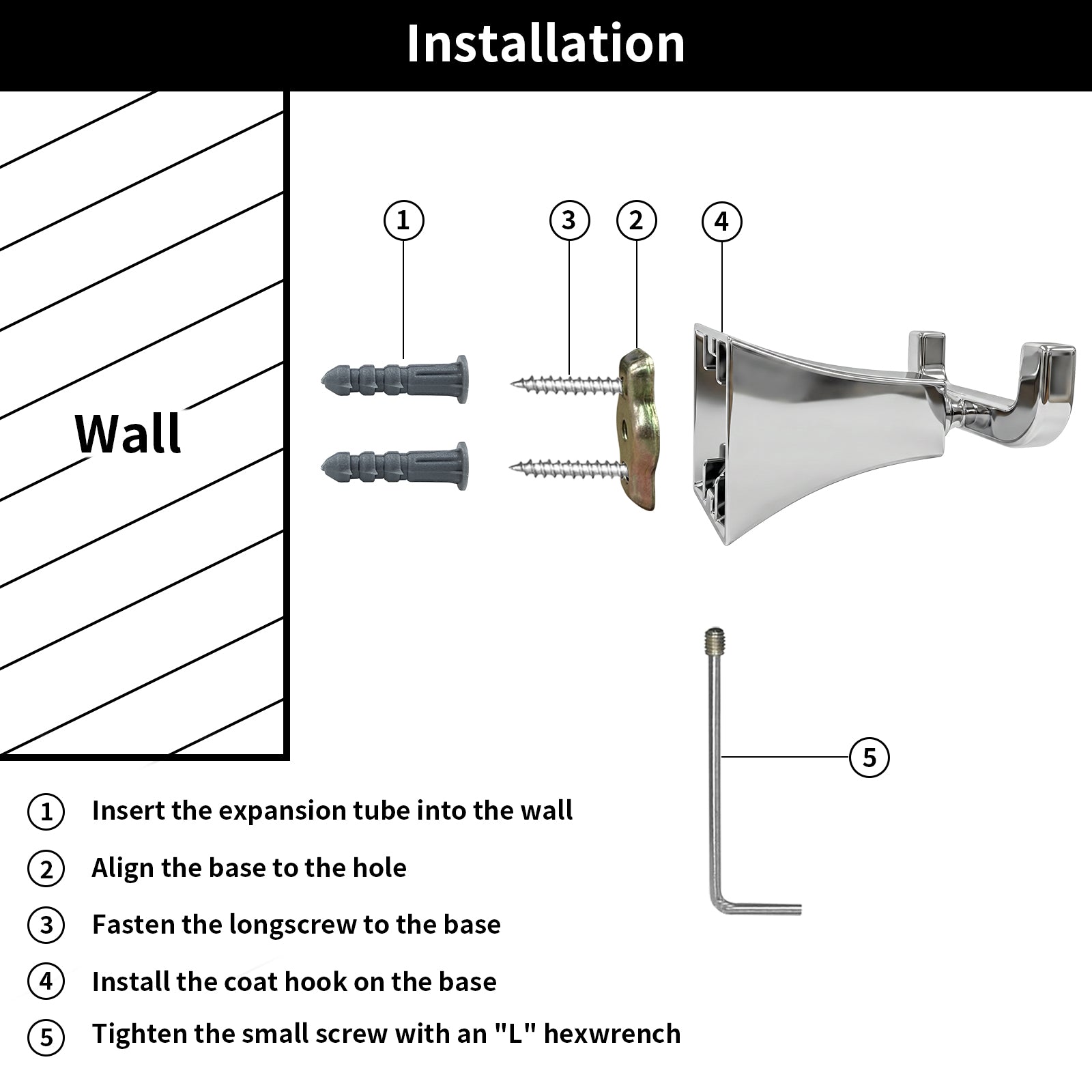 Bathroom Robe Hook, Contemporary Wall Mounted Towel Hook with Hidden Mounting Hardware